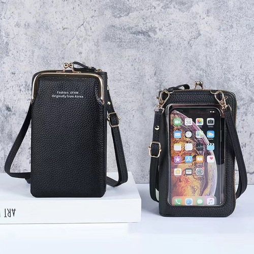 Student coin purse PU leather bag integrated women's wallet zipper new touch screen Korean mini mobile phone bag wholesale