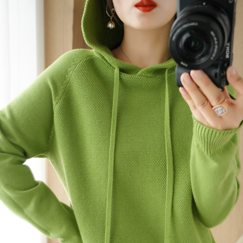Hooded Sweatshirt for Women, Spring and Autumn 2026 New Style, Hooded Pullover, Inner Knit Top, Casual Oversized Hooded Sweater