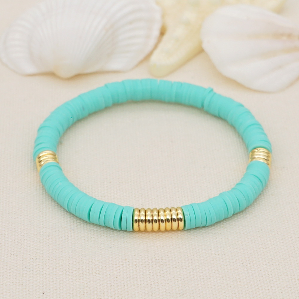 Ethnic Style Stainless Steel Gold-plated Geometric White Soft Ceramic Bracelet Jewelry display picture 7