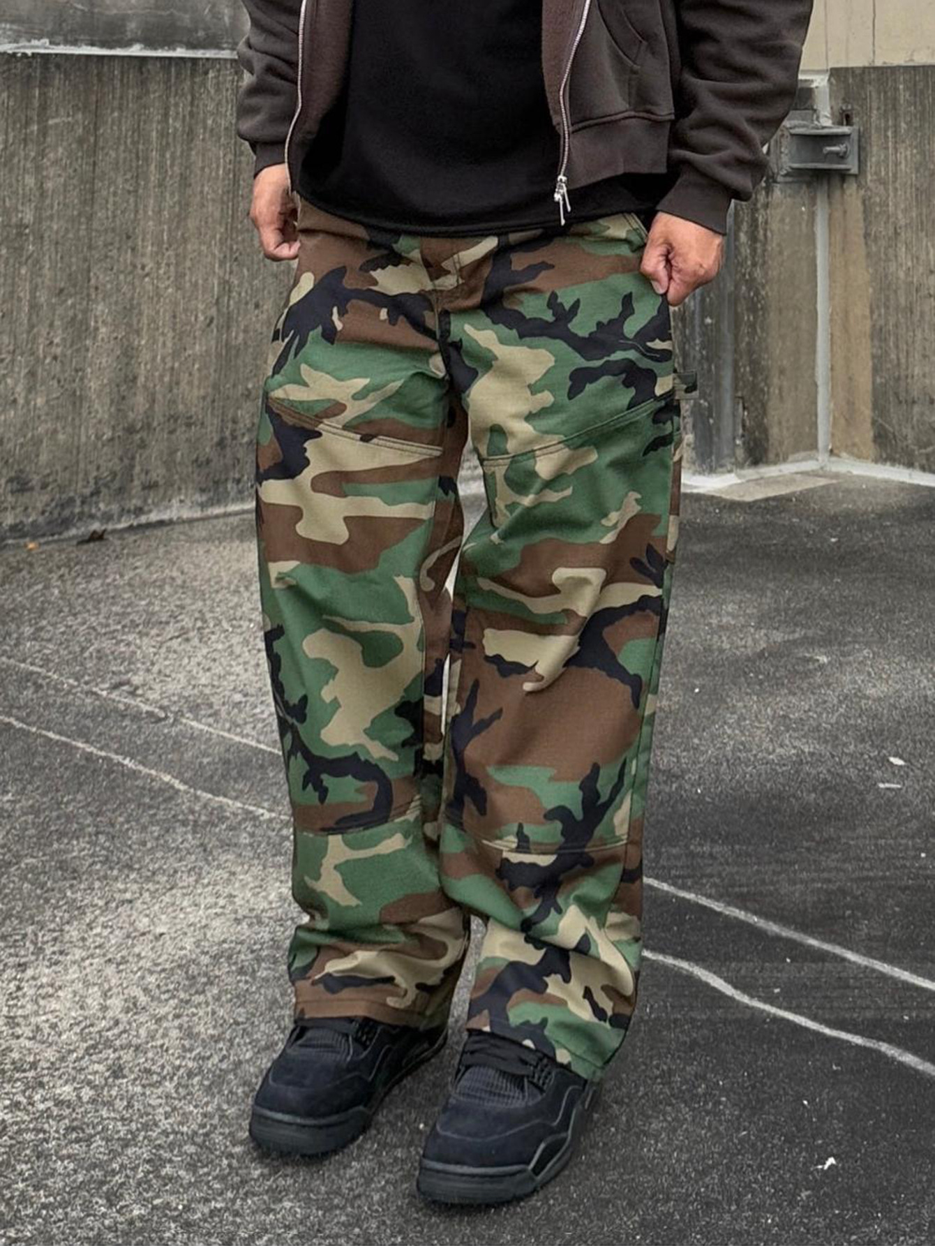 Herren Camouflage Cargohose Locker Geschnittene Arbeitshose_voghion.com