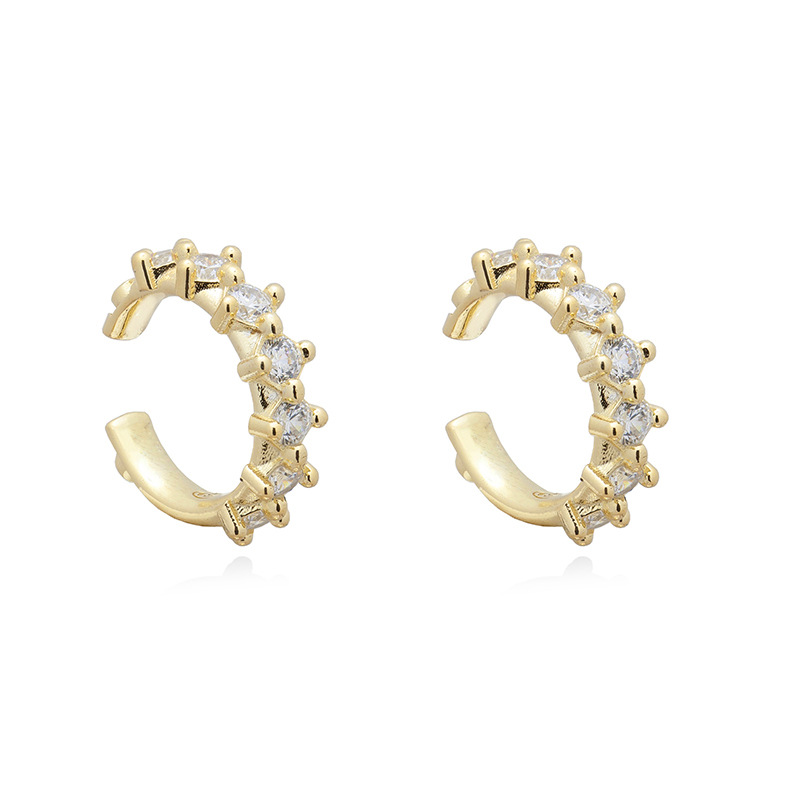 3g Weight Copper Ear Needle Material Zircon Inlay Material Ear Studs Classification 1 Pair Quantity Holiday, Daily Occasion Copper Material Solid Color Pattern Women's Gender Inlay Design Simple Style, Classic Style Style 1 Pair Simple Style Classic Style Solid Color Inlay Copper Zircon Ear Studs 8