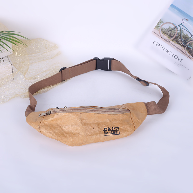 厂家直供杜邦纸运动腰包男女休闲时尚斜跨胸包大容量收纳收银腰包