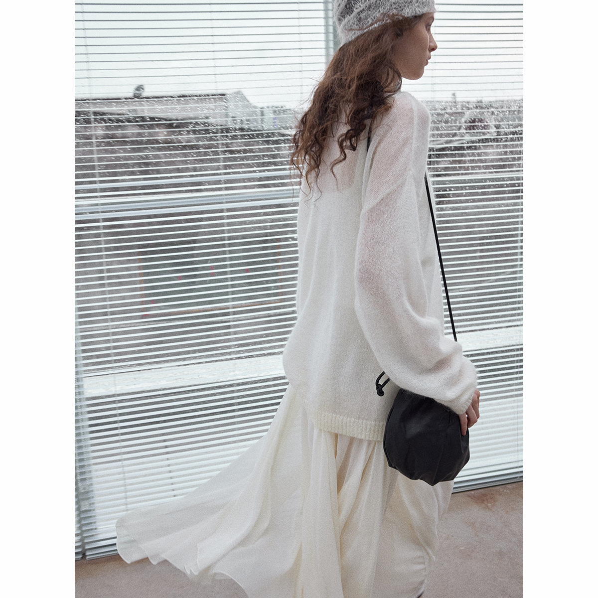 【Know the Style】Asymmetrical Hem Slimming Mid-Waist Daily Commute Autumn Chiffon Midi Skirt for Women M9563