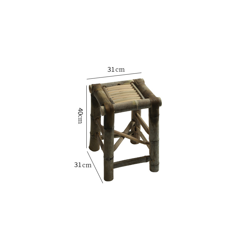 Fábrica directa silla de bambú silla de respaldo hecha a mano vieja silla de bambú tejido de caña silla casera pequeño taburete de bambú adulto bambú image 11