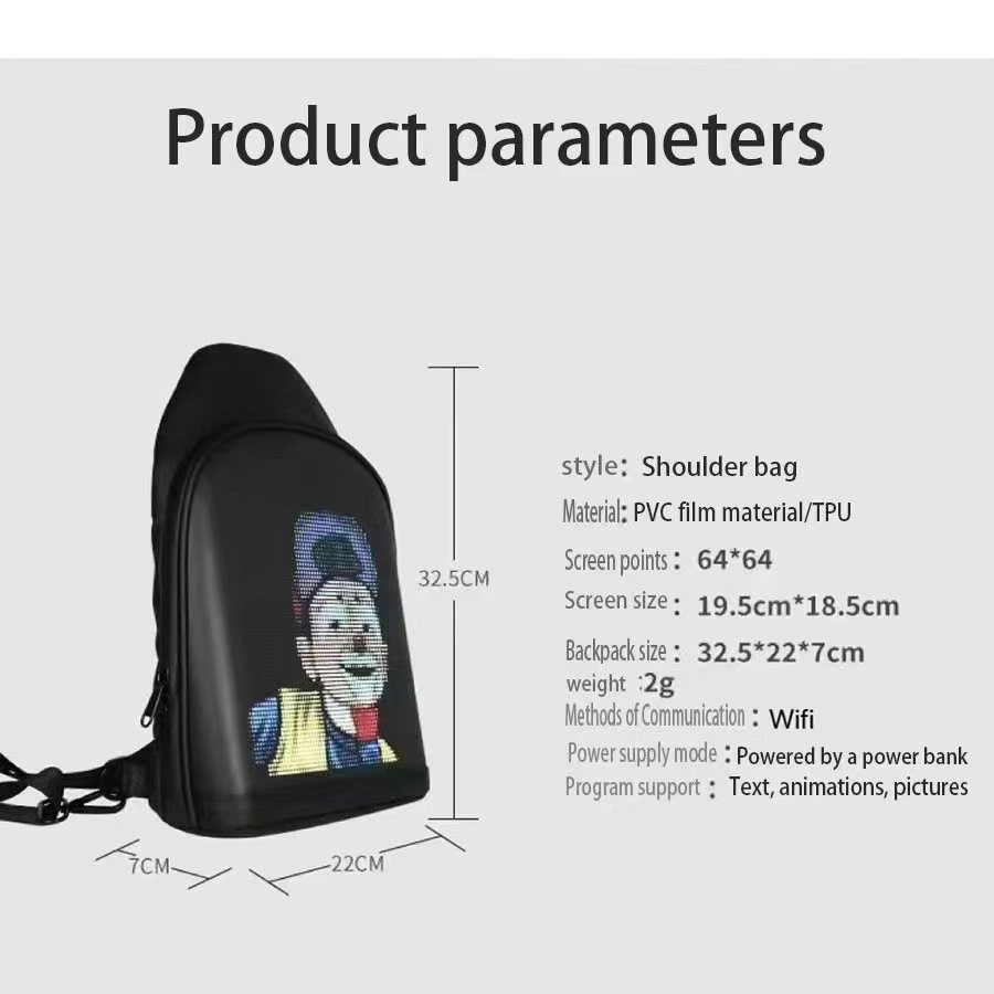 Mochila Pechera con Pantalla LED a Todo Color para Exterior