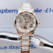 ZIDO仿陶瓷手表背透底镂空女表四叶草小众轻奢时尚女士手表非机械