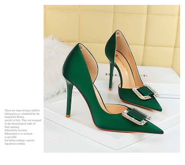 Slim side hollowed-out high heels for women slim heels super high heels rhinestone buckle single shoes_voghion.com
