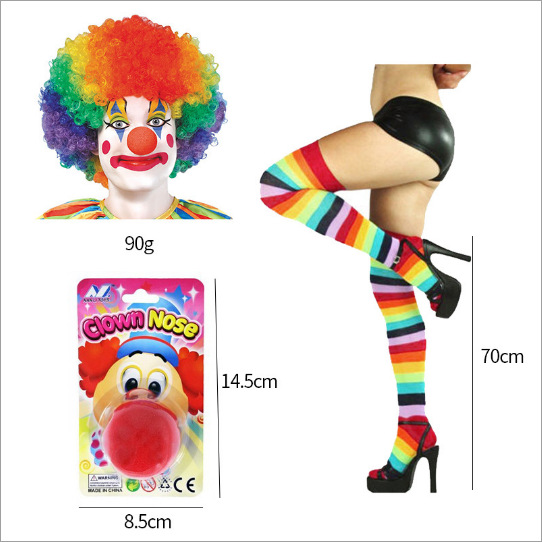 Pascua payaso accesorios de vestir accesorios divertidos sombreros pajarita tirantes zapatos calcetines payaso nariz roja