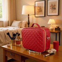 大容量化妆箱 套拉杆 化妆师化妆箱带灯手提化妆箱带镜子斜挎包