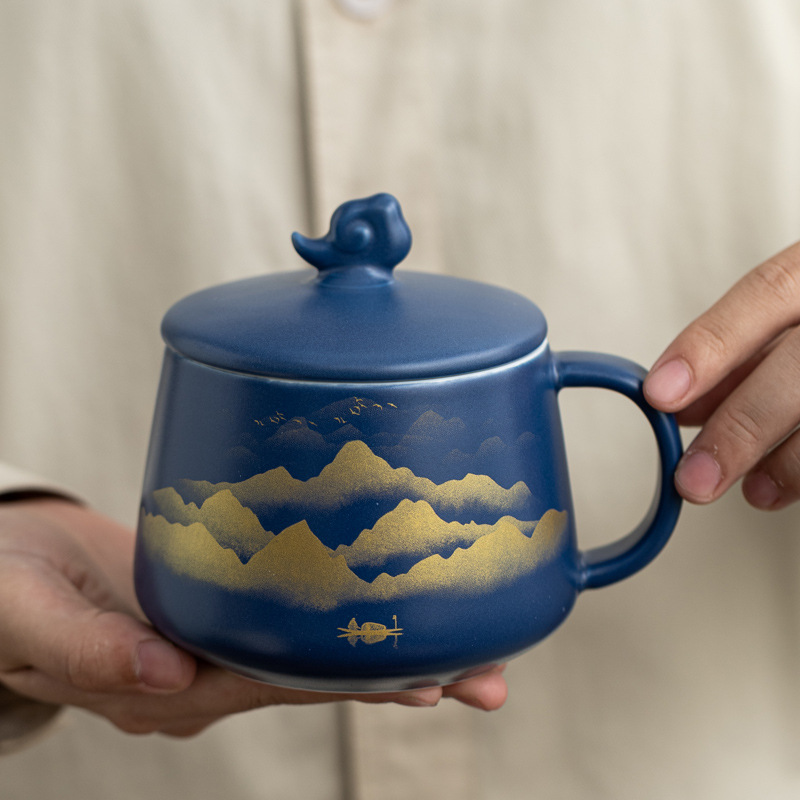 Taza de cerámica Xiangyun de China Taza de agua de paisaje Taza de café Taza de leche LOGO publicidad de regalos de estampado