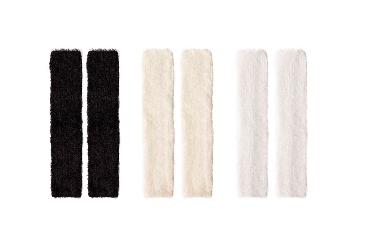 Scaldamuscoli Calzini Jk lavorati a maglia Calzini bianchi al polpaccio Coprigambe in peluche Calzini caldi in pile Lolita con filato di piume Calzini con stivali da neve_voghion.com