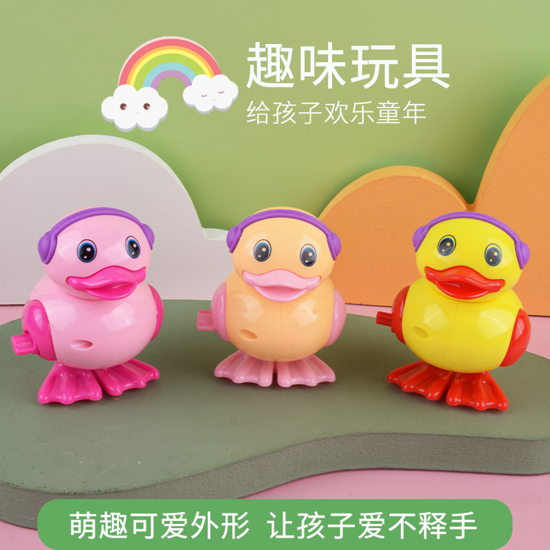 Bobinado pequeño pato reloj pequeño pato puesto buena oferta precio al por mayor pato saltando juguetes para niños al por mayor