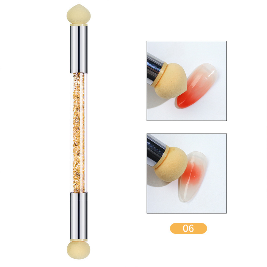 Herramientas de uñas pluma de esponja de uñas de doble cabeza pluma de color de punto pluma de tinta emborronada pluma de Arte de uñas gradiente ventas directas de fábrica
