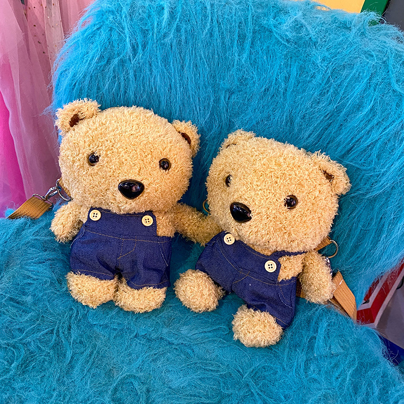 Nuevo Oso de dibujos animados bolsa de las mujeres de peluche juguete lindo Correa oso bolsa de hombro personalidad suave linda chica bolsa de mensajero