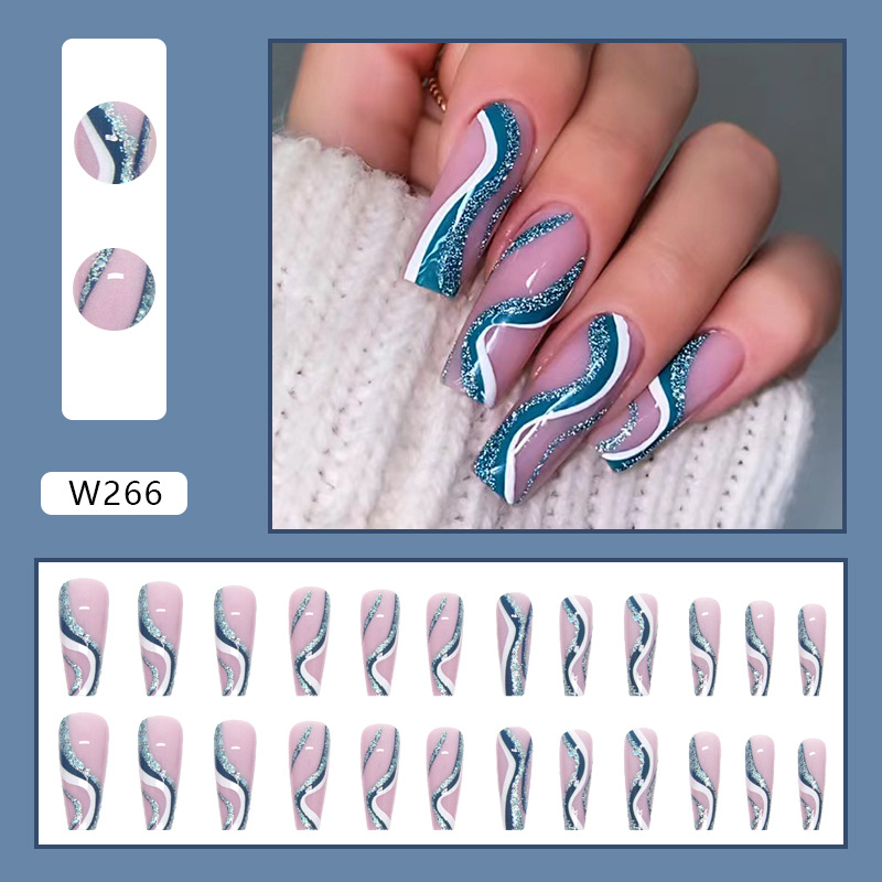 Stylish Press-on Nails Whitening Effect False Nails 24 Pieces Set_voghion.com