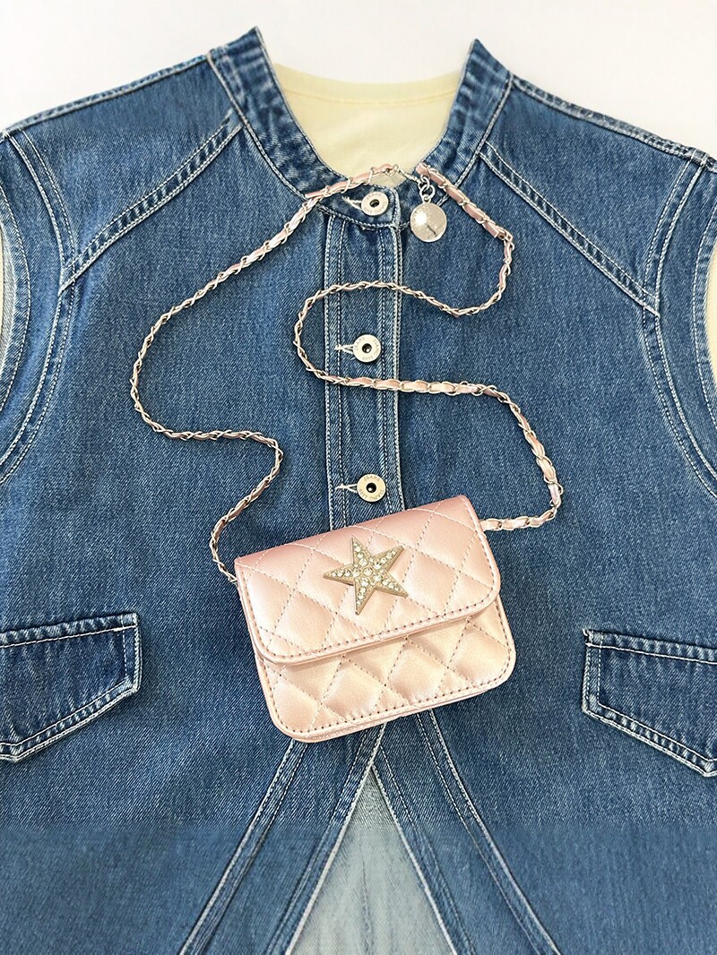 Lujo ligero Lingerie mini bolso cuadrado para mujeres 2026 nueva cadena mochila de moda estrella decoración mini bolso de hombro