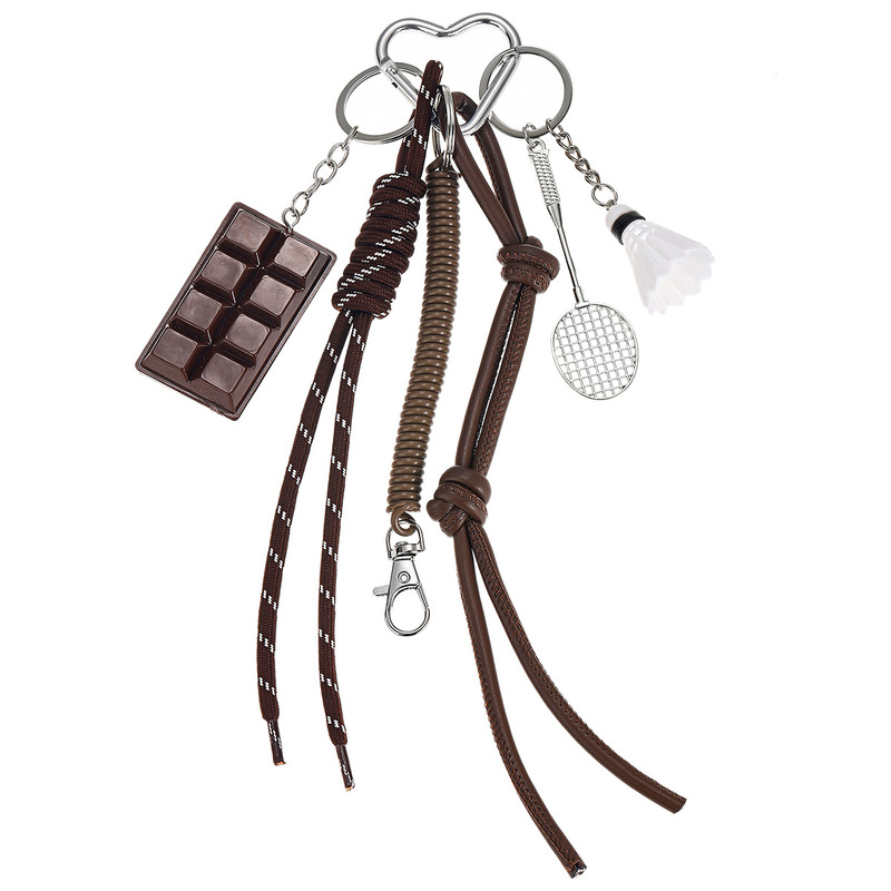 クロスボーダーキーホルダー miu チョコレートバドミントンペンダントハイエンドニッチ織ロープクリエイティブペンダント|undefined
