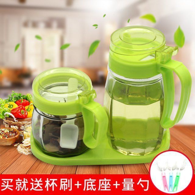 Productos de cocina de almacenamiento botella de aceite de vidrio con condimento botella de almacenamiento con tapa