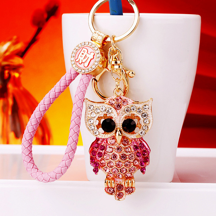 Cute Artistic Color Block Metal Inlay Rhinestones Women's Keychain display picture 5