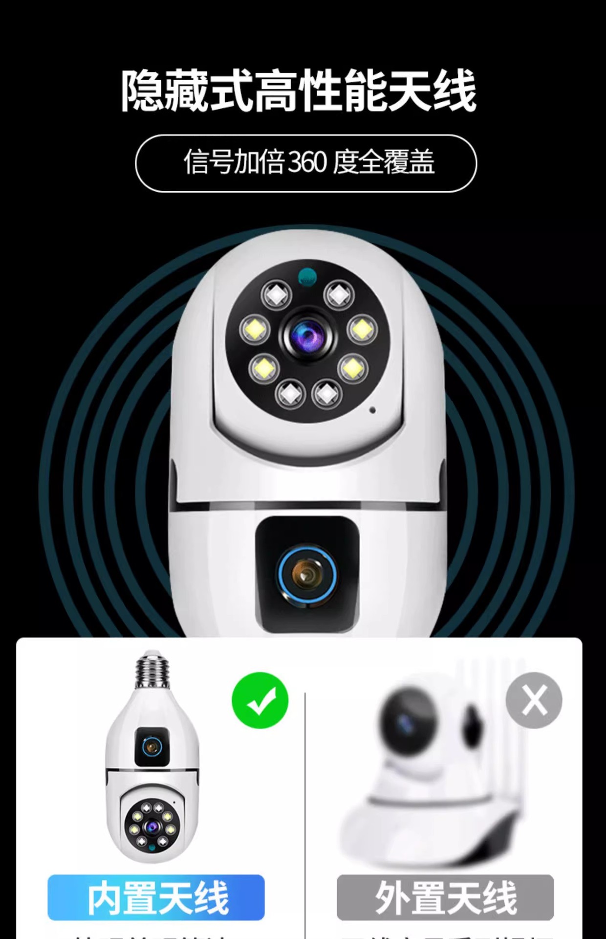 The cross-border bestseller E27 bulb camera 360-degree home wireless security intercom function smart monitoring camera undefined
