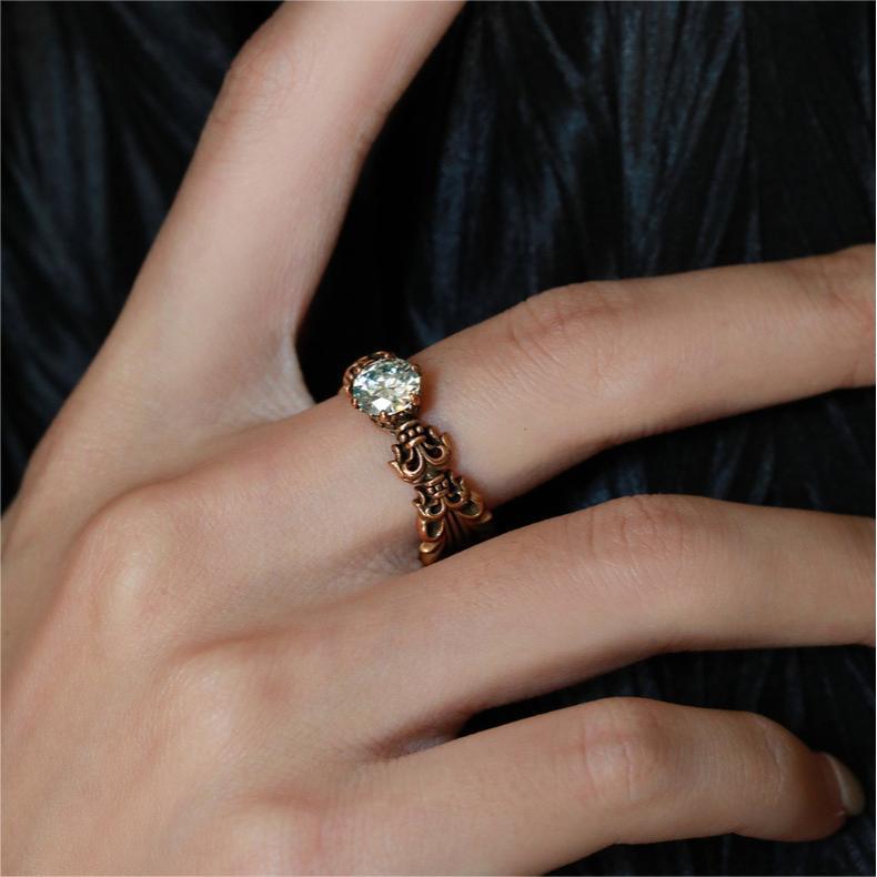 Französischer Vintage Ring Mit Irisblüte Für Damen Elegant_voghion.com