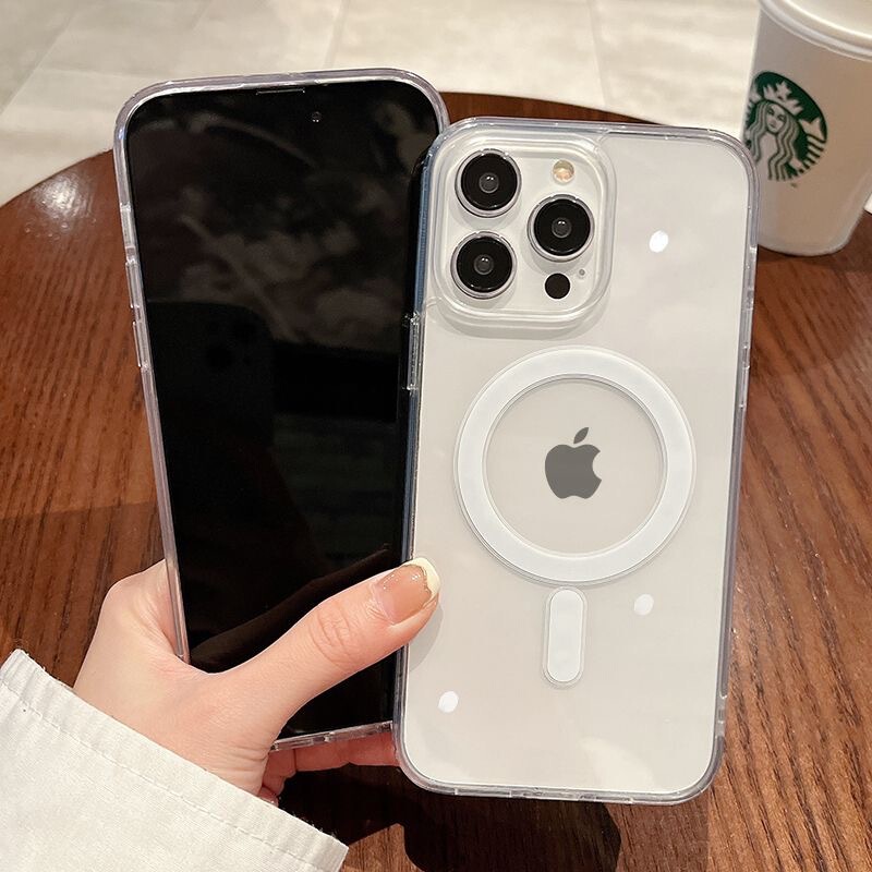透明磁気吸着ケース Apple 17 Pro Max対応 アクリル iPhone 16 Pro 携帯電話ケース 15 ソフトエッジ ハードバック|undefined