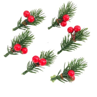 Cross-border Christmas pine needle accessories simulation red fruit branch small water plants Christmas tree decoration Berry small accessories