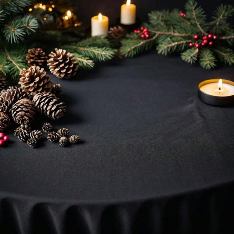 Comercio exterior Inch Approx 305cm Redondo mantel de mesa Poliéster mantel de mesa