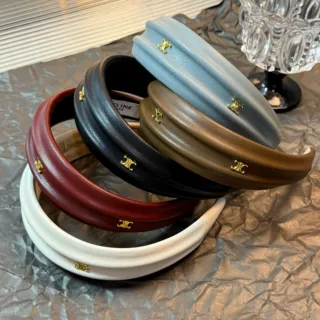 新款波浪海绵发箍凯旋门金标高级感缎面头箍马卡龙色清新少女发饰
