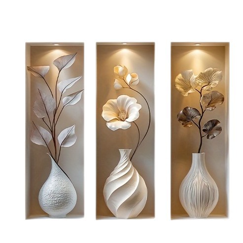 Vaso 3D pintura decorativa estilo minimalista moderno pegatinas de pared sala de estar dormitorio estudio decoración de fondo de pared PVC