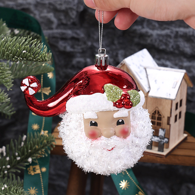 Cross-border Santa Claus plastic pendant creative pink window pendant Christmas tree pendant party dress-up props