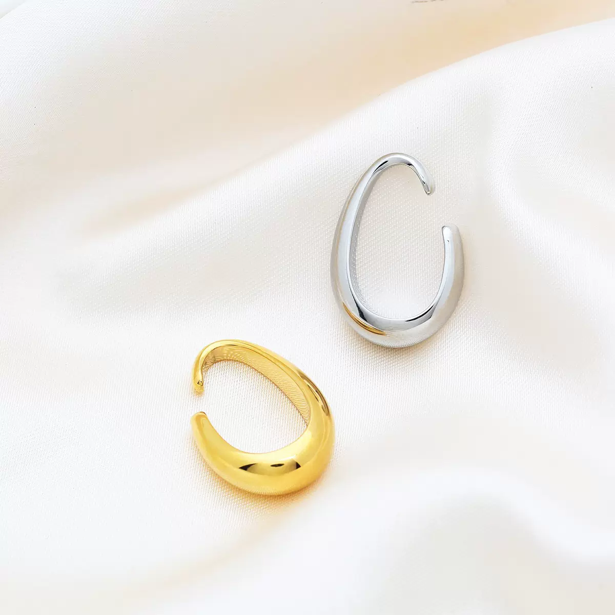 不规则几何线条耳扣女ins个性嘻哈开口可调节耳骨夹网红情侣