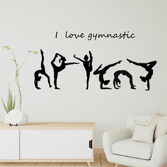 Original Yoga Room Dance Wall Sticker Cross-border Self-adhesive Gym Exercise GYM Sports Wall Decal Cross-border New Arrival