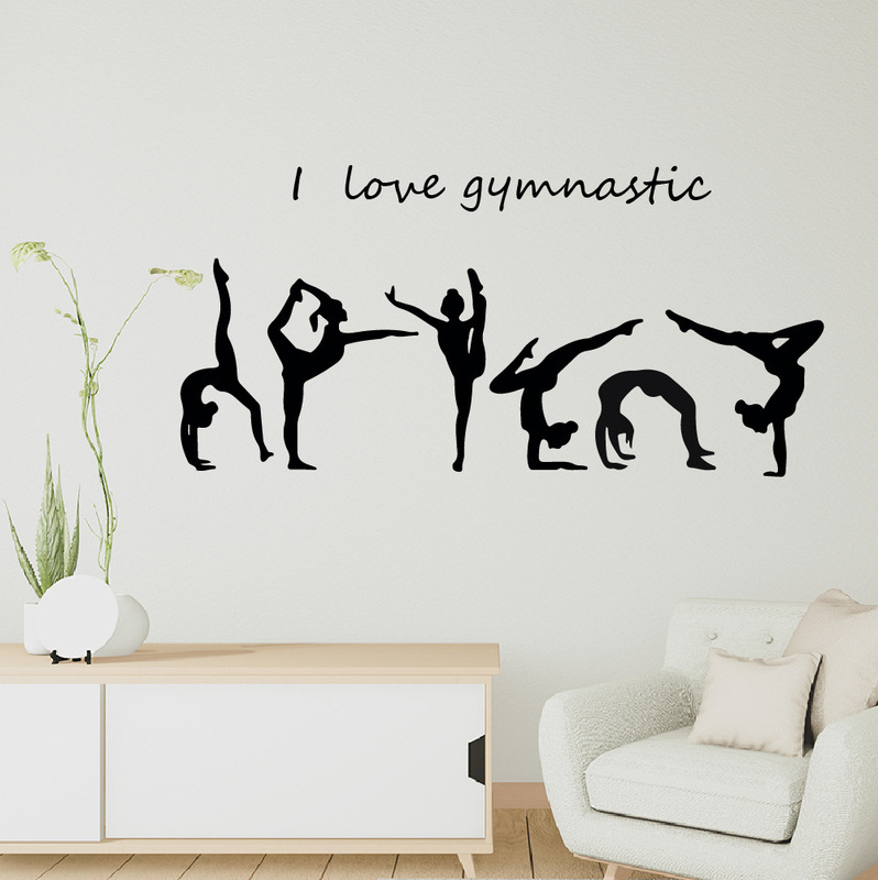 SF39094 original yoga room dance wall stickers cross-border self-adhesive gymnastics GYM sports wall stickers cross-border new