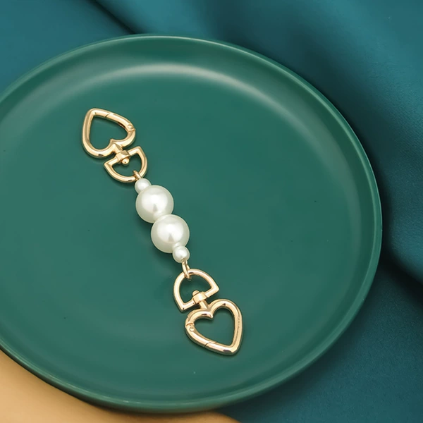 Love button white pearl total length 15cm (two beads)
