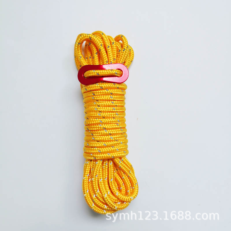 Suministro directo transfronterizo de cuerda de camping al aire libre carpa cuerda vinculante dosel cuerda a prueba de viento cuerda reflectante fija en stock fábrica al por mayor