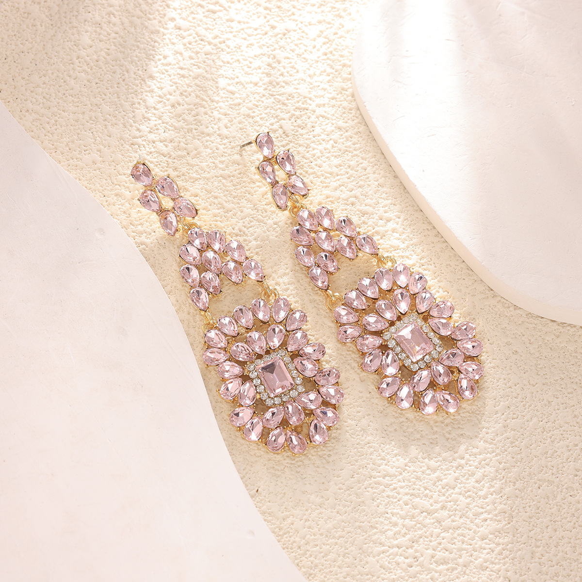 26g Weight Alloy Ear Needle Material Zircon Inlay Material Drop Earrings Classification 1 Pair Quantity Holiday, Daily Occasion Alloy Material Water Droplets Pattern Spring&Summer Season Women's Gender Inlay Design Vacation, Classic Style Style 1 Pair Vacation Classic Style Water Droplets Inlay Alloy Zircon Drop Earrings 4