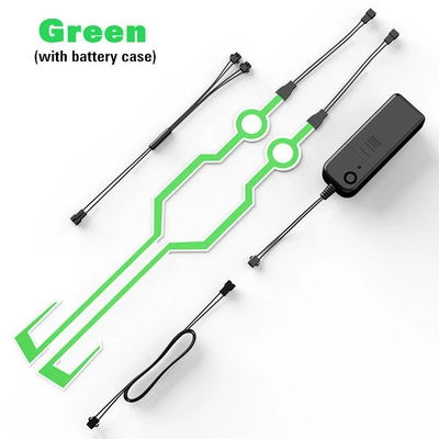 Cold light sheet, Cross-border cool helmet light bar - one-to-two-helmet-strips-rechargeable-model-fluorescent-green