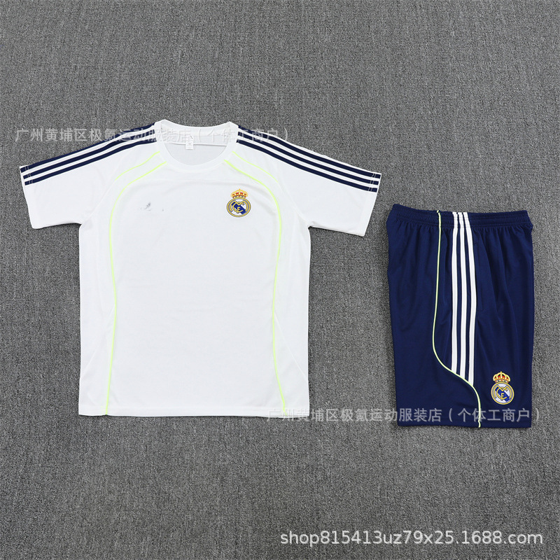 Real Madrid fútbol entrenamiento traje de mangas cortas París Napoli camiseta del Barça Inter bolsillo de doble cremallera