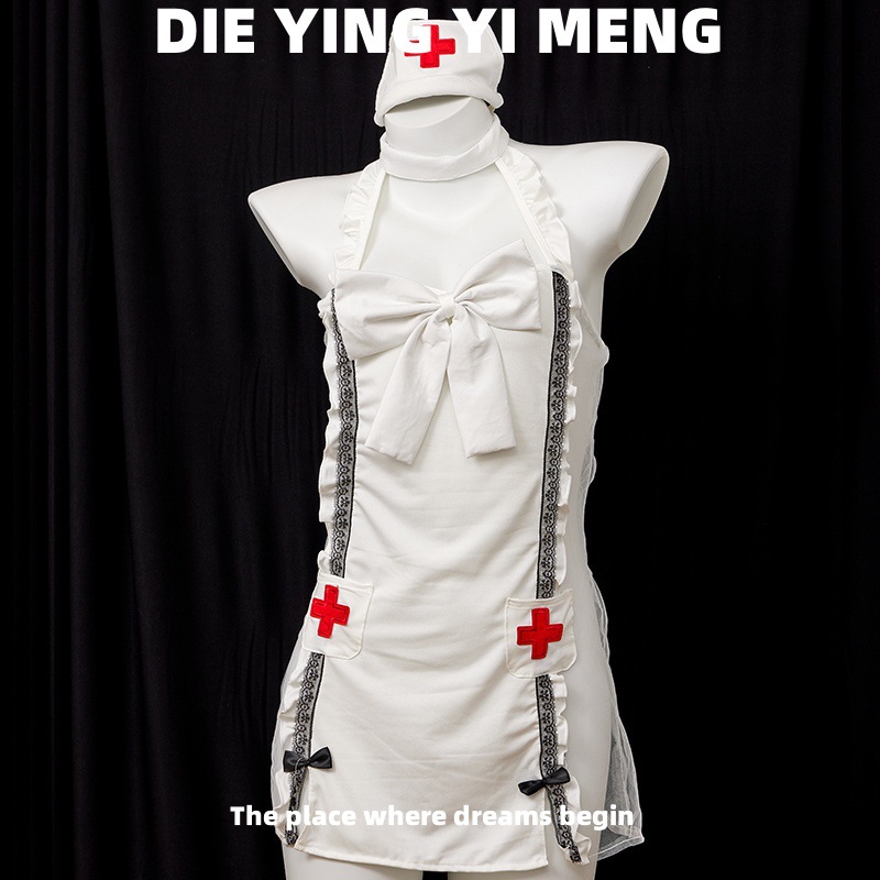 Sexy Lingerie, Lace, See-Through Nurse Role Play, Hot No-Take-Off Sexy Uniform, Temptation Couple Flirting Shirt