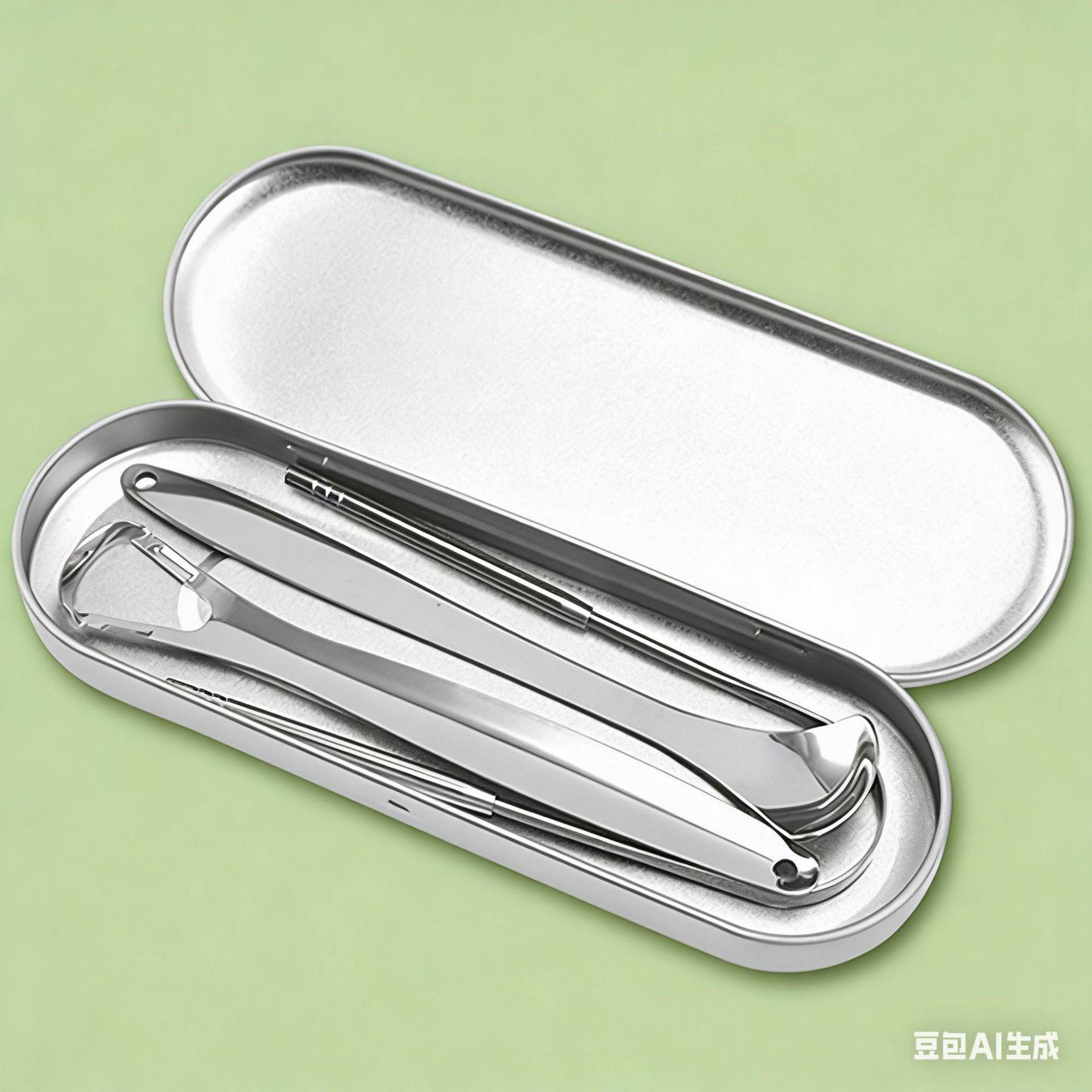 Raspador de Lengua de Acero Inoxidable en Forma de U con Caja de Hierro para Cuidado Bucal
