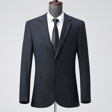 专柜高档男士休闲西服中年商务时尚羊毛单西装百搭职业礼服外套男