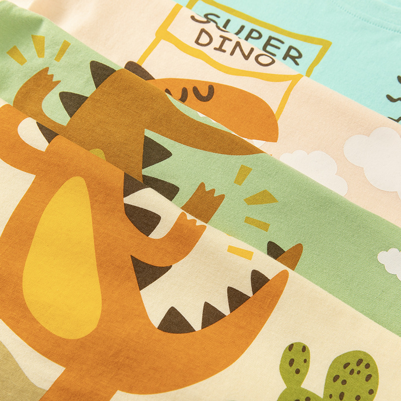 Betop ropa para niños verano nuevo estilo dibujos animados para niños dinosaurio camiseta de manga corta niños y niñas estilo occidental envío transfronterizo de una pieza