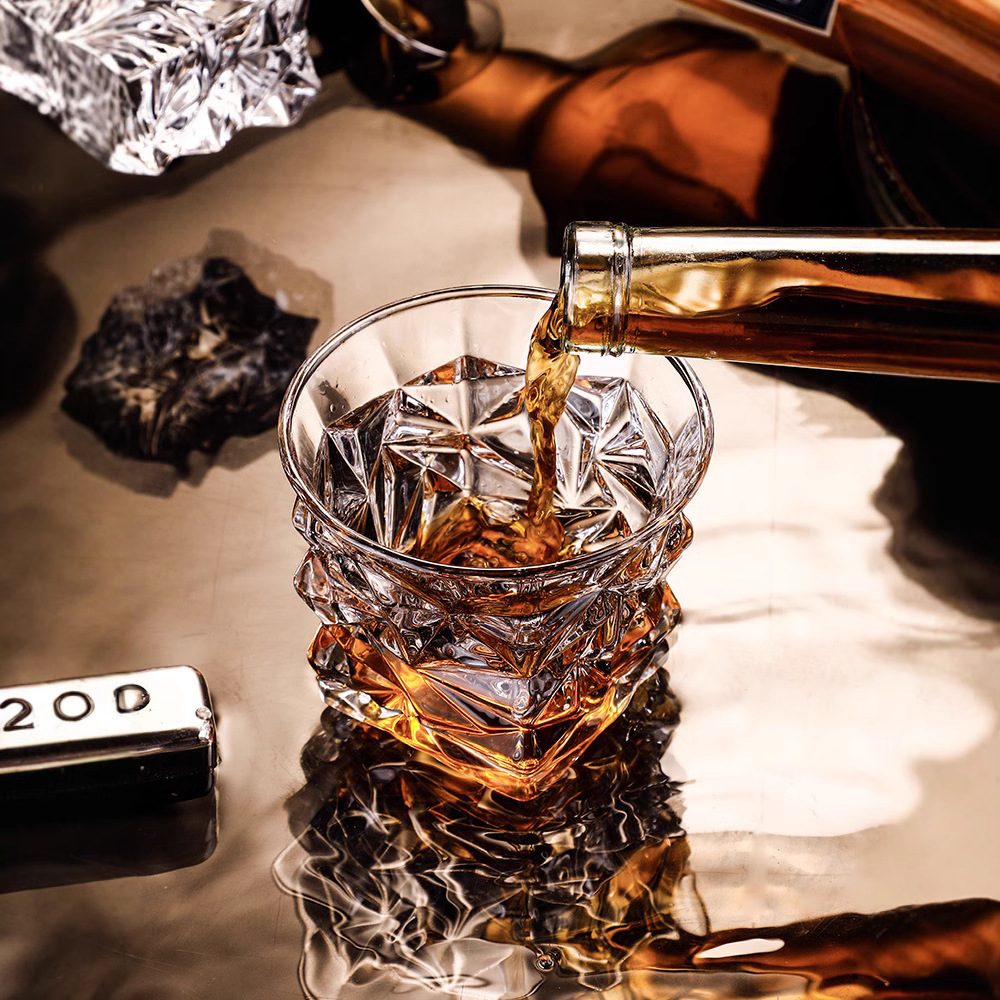 Vidrio de cristal creativo de cóctel de whisky conjunto de tazas de vino clásico tumbler bar cerveza