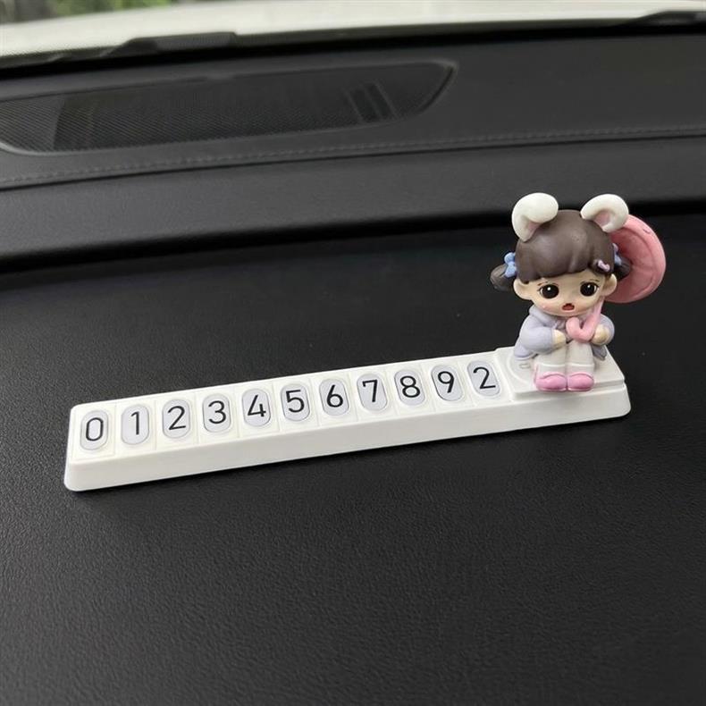 Cute Car Temporary Parking Number Plate 2025 New Model Zoraa for Girls, Phone Number Card Decoration