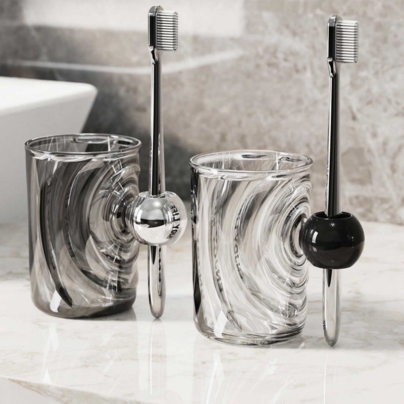 Taza de enjuague de patrón glacial, taza de cepillo de dientes transparente de lujo, taza de lavado de pareja, taza de cepillo de dientes de niños, taza de cepillo de dientes de estudiantes