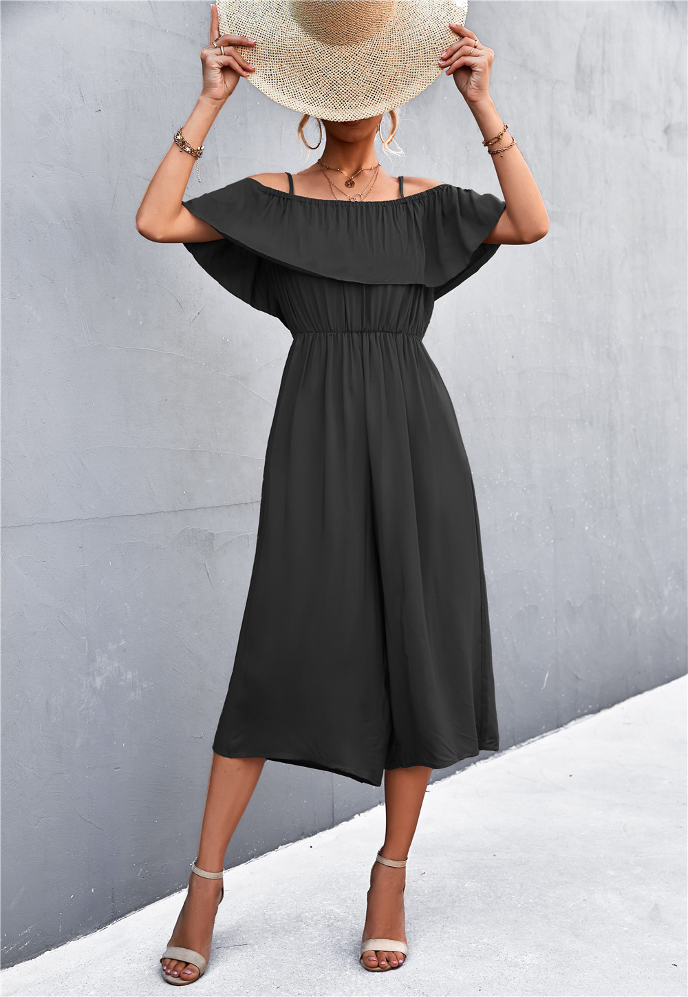 Women's One Shoulder Jumpsuit Loose Casual Summer Strap Romper_voghion.com