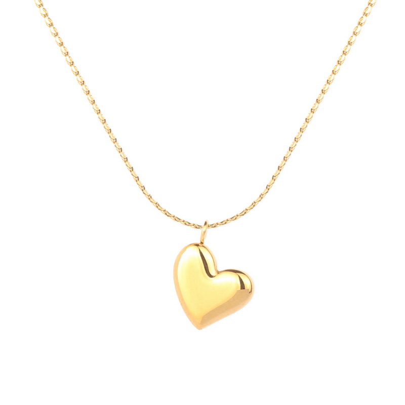 Simple Style Heart Shape Titanium Steel Plating Pendant Necklace 1 Piece display picture 1