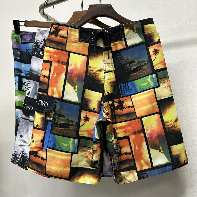 2025 Beach Pants Men [] Peach Skin Printed Quick-Drying Casual Surfing Sports Fishing Shorts Men Camouflage