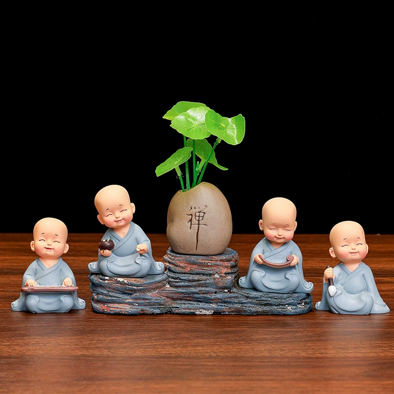 Дзен маленький монах Цинь Ци Ци, каллиграфия и живопись столешницы украшение гостиной чайной комнаты украшение китайского стиля Сяо Шами Сюаньгуань винный шкаф